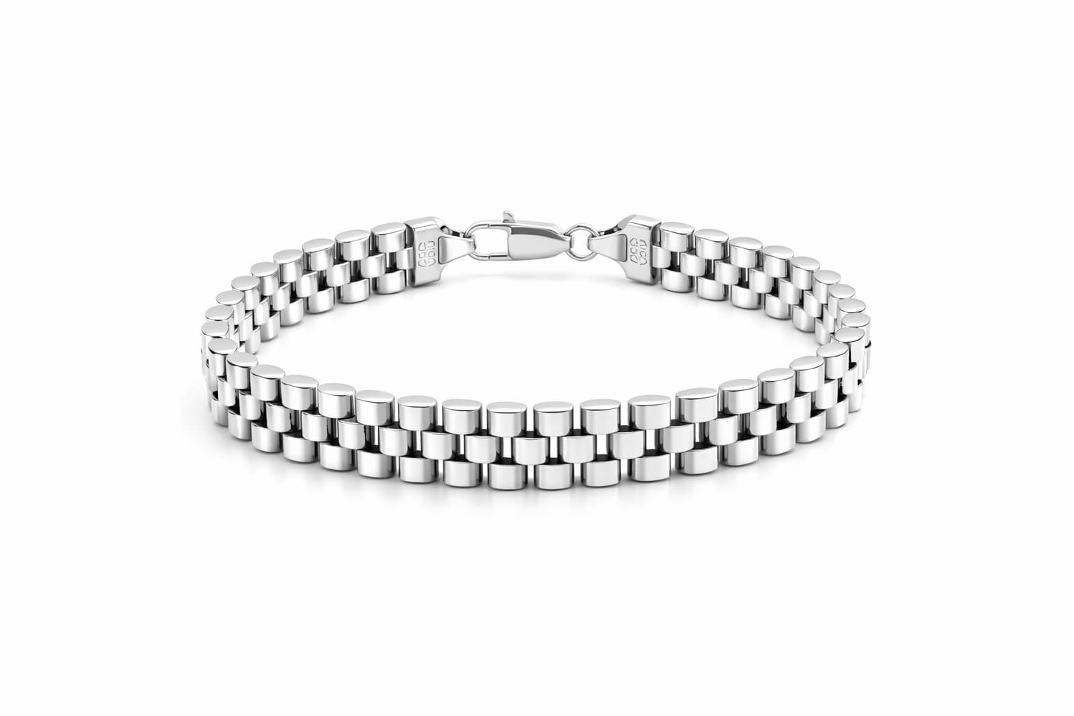 925-silver-mens-president-link-bracelet 925 Italian Silver Men's President Link Bracelet with High Polish Finish and Lobster Clasp