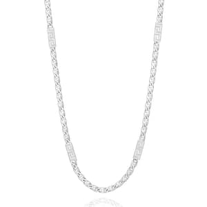 Italian Silver Mariner Chain with Greek Key Stati