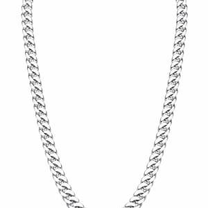 A high-quality 925 Sterling Silver curb link chain necklace for men and women, featuring thick polished interlocking flat links with a secure lobster claw clasp and a visible 925 hallmark stamp