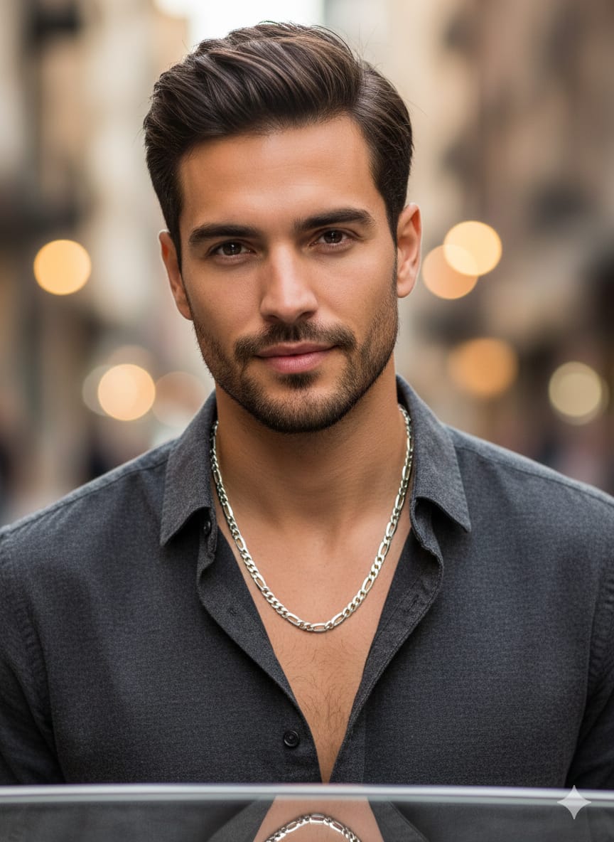 img_0222 Classic 925 Italian Silver Figaro Chain Necklace - Image 2